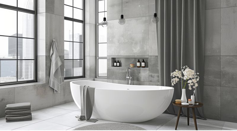 Elegant Bathroom with New Bathtub